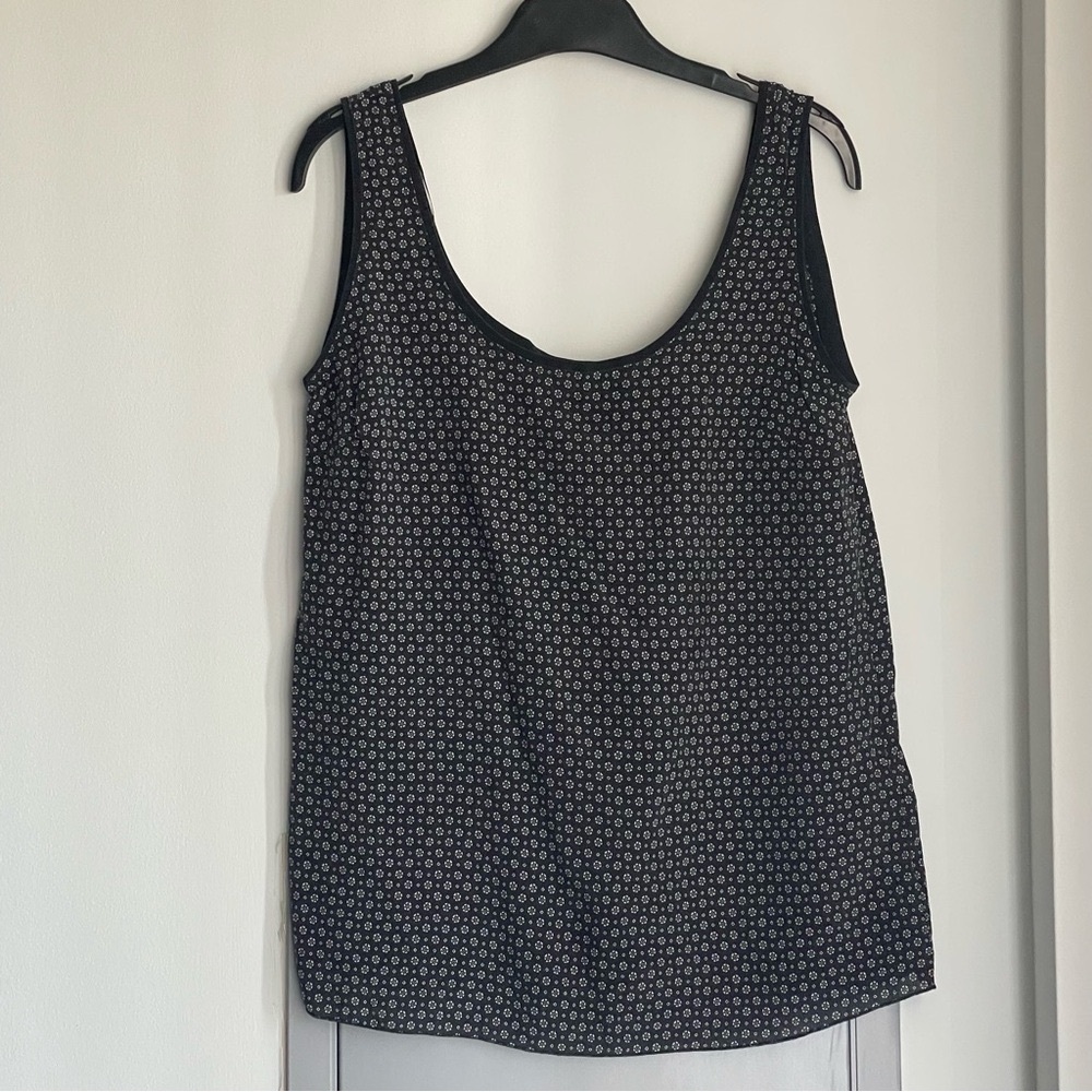 MASSIMO DUTTI Black Tank Silk Top